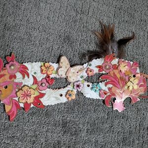Handmade designer paper mask, mixed media masquerade mask